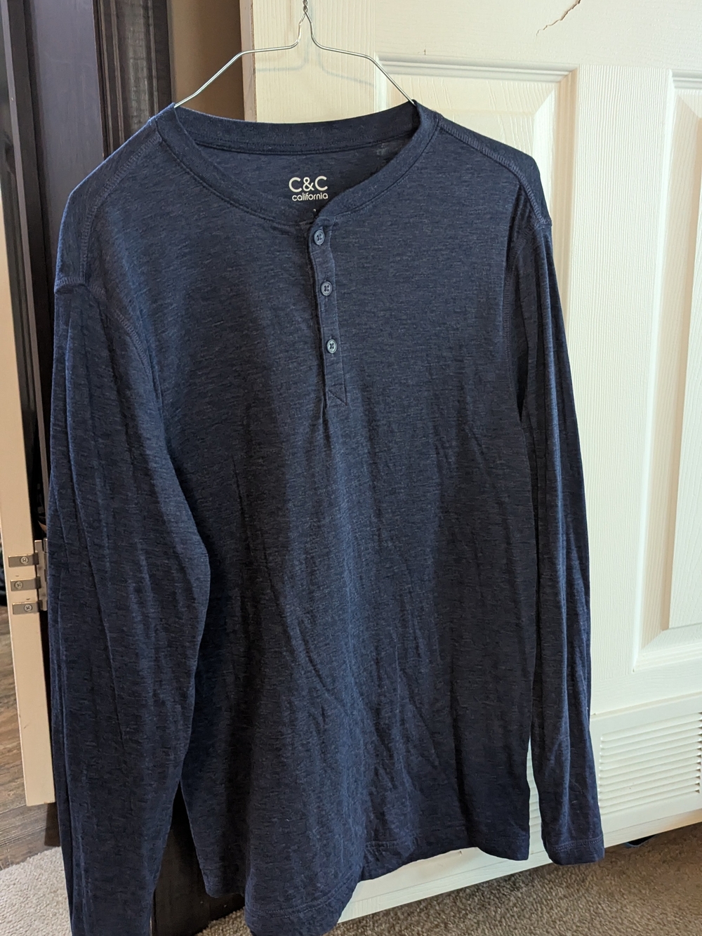 C&C California Men's Dark Navy Long-Sleeve Henley